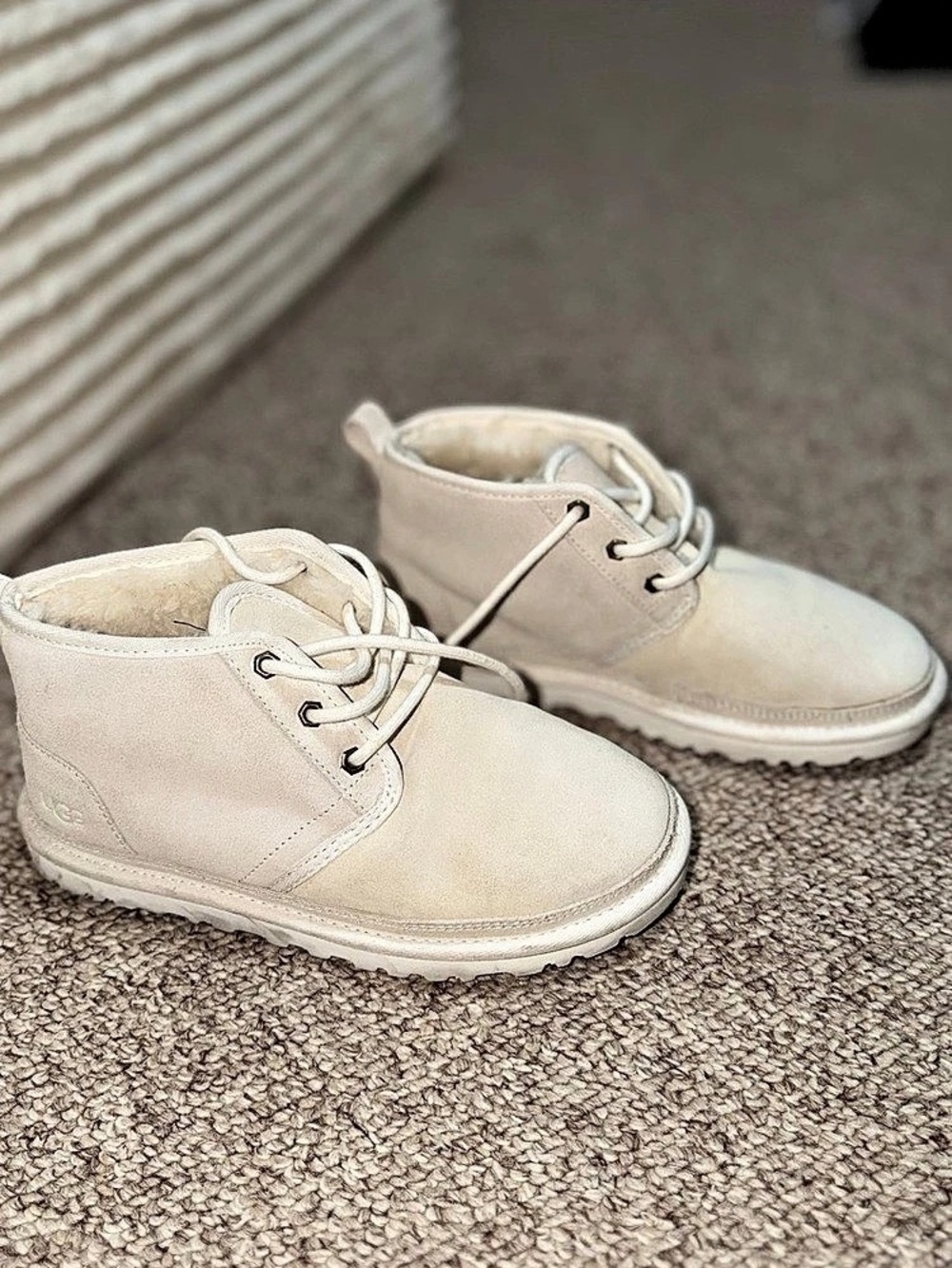 UGG Classic Mini Lace-Up Boots in Cream US 6